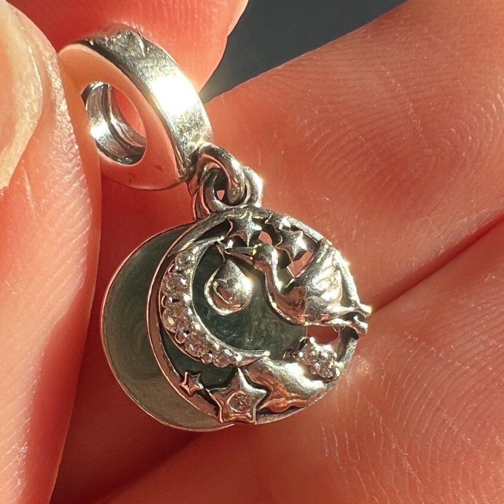Pandora 798895C01 Sterling Silver Stork & Twinkling Stars Dangle Charm